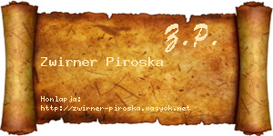 Zwirner Piroska névjegykártya